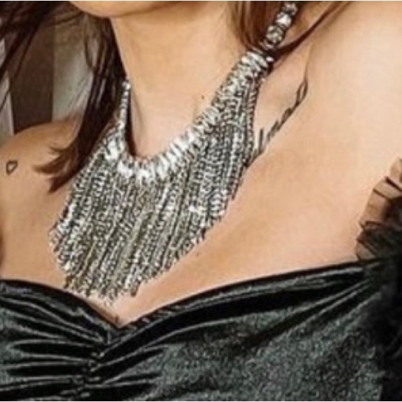 Zara - CASCADING CHOKER WITH RHINESTONES - Silver - Picture 6 of 6